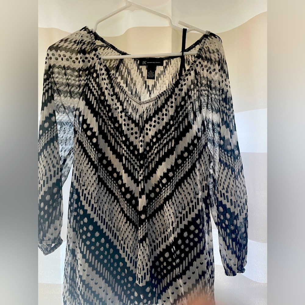 INC sheer top with tank top